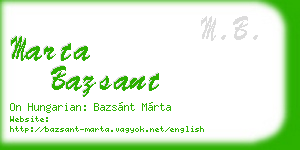 marta bazsant business card